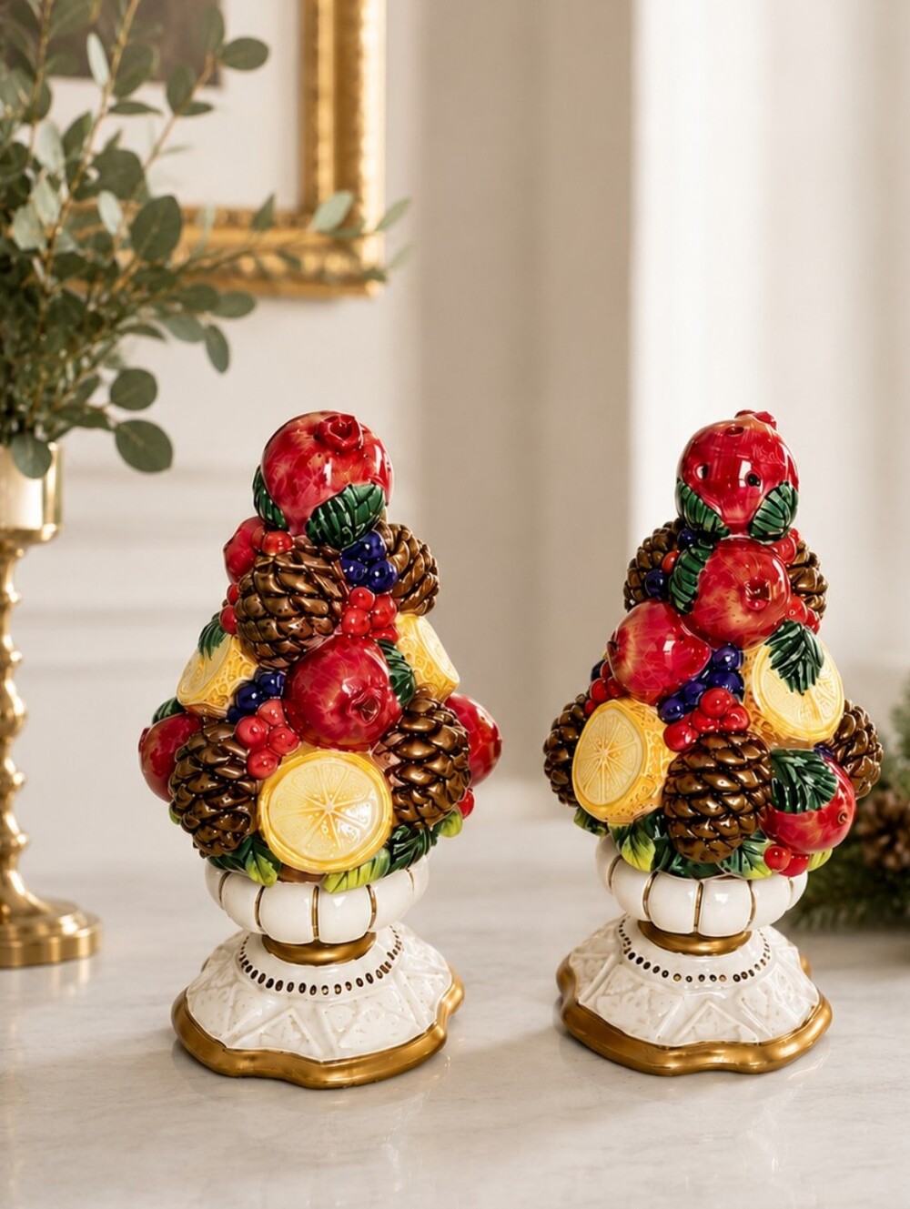Fitz and Floyd Classics Winter Spice Christmas Salt and Pepper Shaker